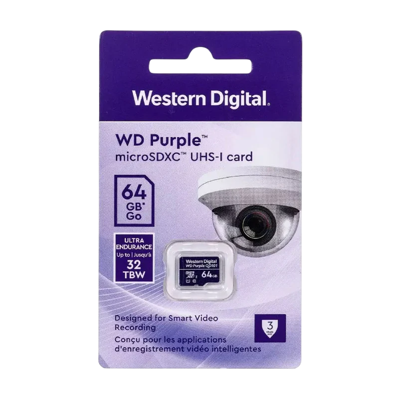 [WD-MICROSD-64GB] MICROSD 64GB PARA VIDEO VIGILANCIA - PURPLE