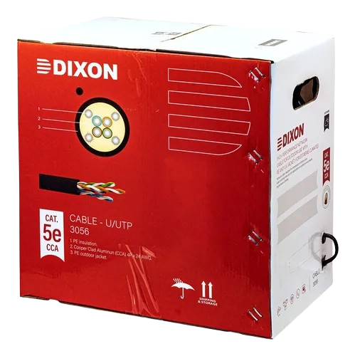 3056 - ROLLO DIXON F/UTP CCA CAT.5e 4Px24AWG NEGRO EXTERIORES UV 305M