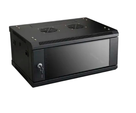 ZK-R4U-5404A - GABINETE DE 4 RU PUERTA DE VIDRIO ANCHO 530MM X 400MM PROFUNDIDAD Y 210MM DE ALTO