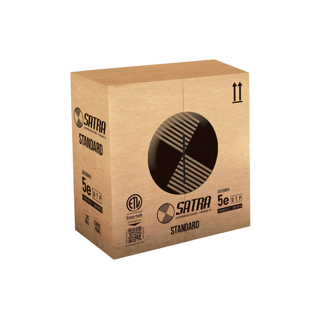 MT-0201013006 ROLLO DE CABLE SOLIDO UTP CM CAT5E PURO COBRE INTERIOR GRIS SATRA