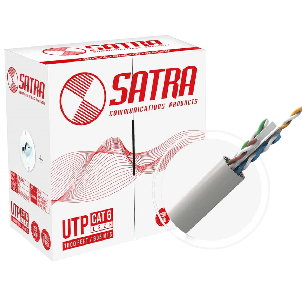 CABLE CAT6 UTP-LSZH-1 24AWG INTERIORES GRIS SATRA