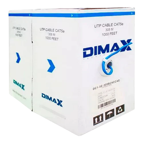 DIMAX ROLLO DC1-5E-305B24CCA Cable UTP CAT5E Interior x 305mts azul