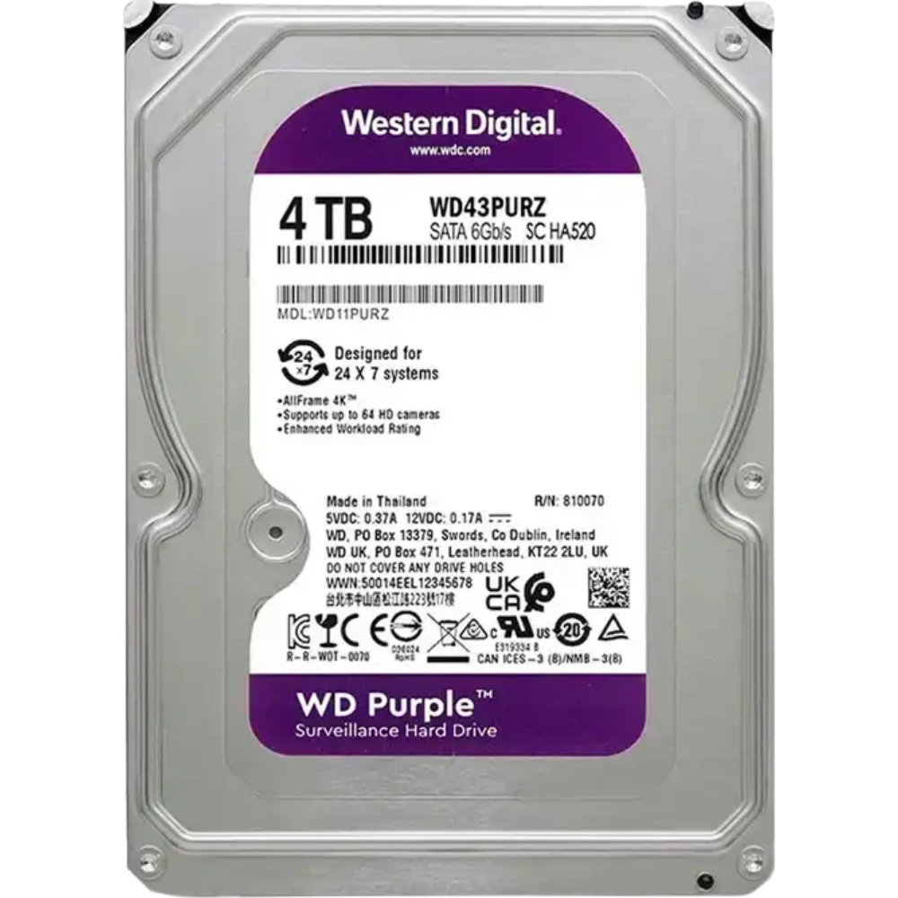 SE-HDD4TB DISCO DURO PURPLE WD 4 TERAS SATA