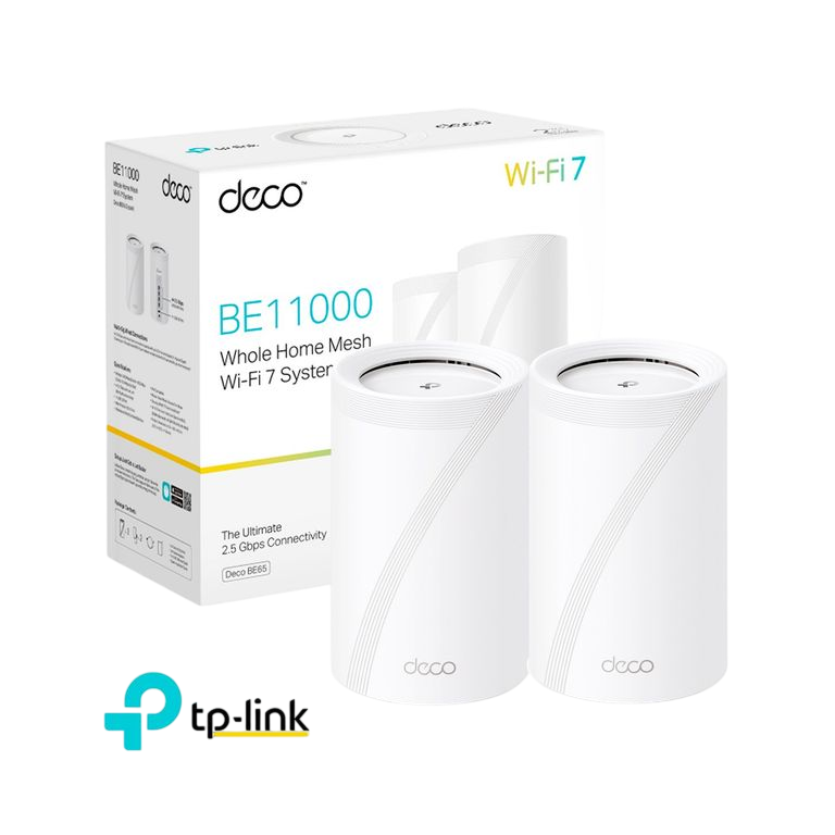 DECO BE65(2-PACK) TP-LINK MESH WIFI7 BE11000 2.4GHZ(574)+5GHZ(4320)+6GHZ(5760)
