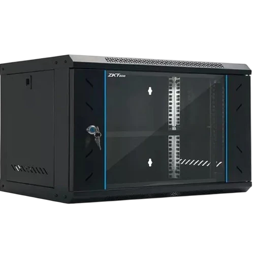 ZKTECO ZK-R6U-5406A, Gabinete 6RU Puerta de vidrio. Medidas: Ancho 530mm x Profundidad 400mm x Alto 300mm